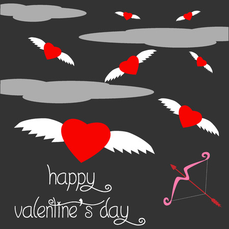 Love Hearts with wings for valentineのイラスト素材