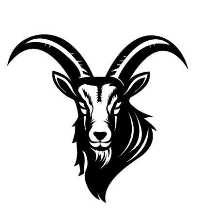 Ibex Silhouette Vectorのイラスト素材