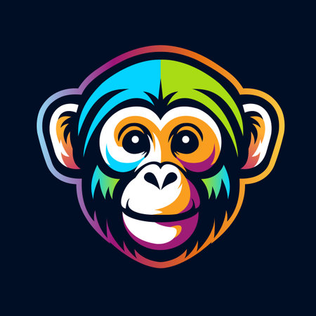 Monkey Face Colorful Vectorのイラスト素材