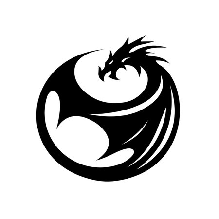 Dragon Silhouette Vectorのイラスト素材