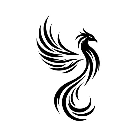 Phoenix Silhouette Vectorのイラスト素材