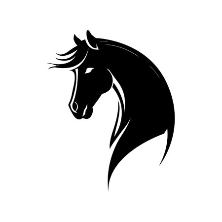 Horse Face Silhouette Vectorのイラスト素材