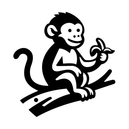 Monkey Silhouette Vectorのイラスト素材