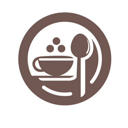 Coffee and Spoon Logo Vector Illustrationのイラスト素材