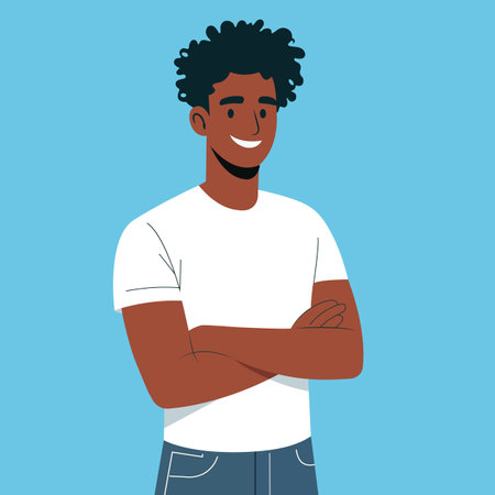 Smiling Man with Arms Crossedのイラスト素材