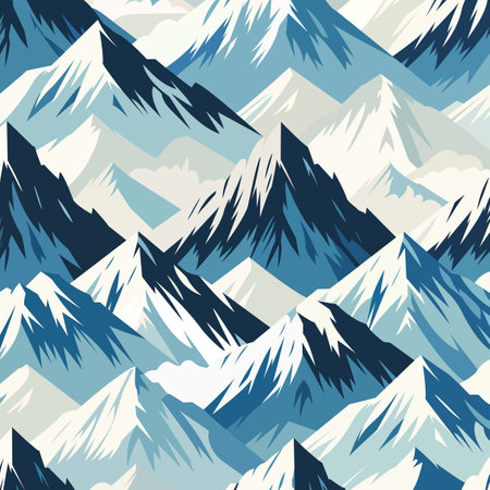 Seamless Pattern of Mountainsのイラスト素材