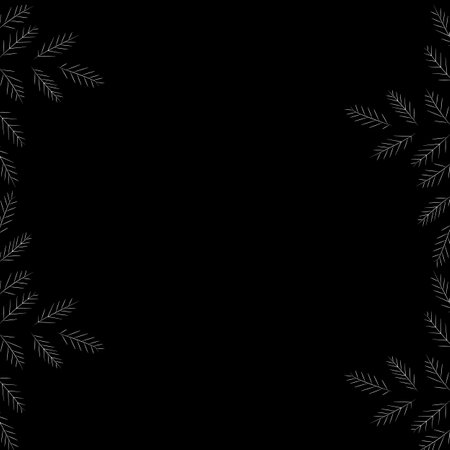 Black Frame with Leavesのイラスト素材