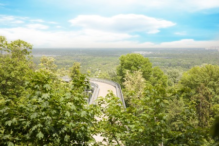 View on Urban road through the green hillsの写真素材