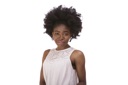 portrait of a young black womanの写真素材