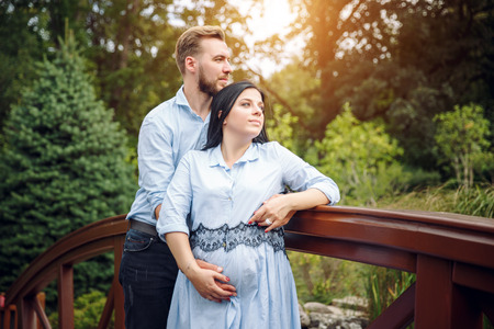 Romantic portrait of young smiling happy coupleの写真素材