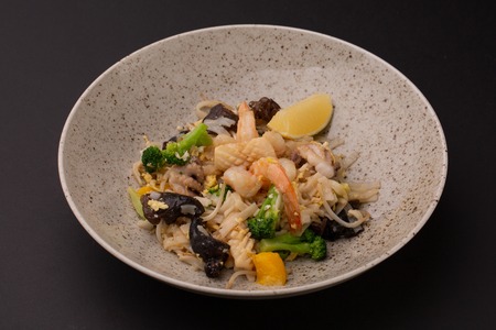 Appetizer closeup of different seafood. seafood salad. Japanese foodの写真素材