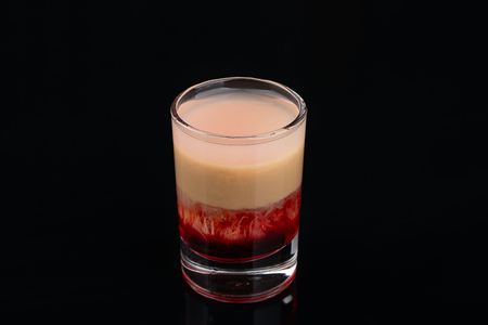 B-52 cocktail shot on blackの写真素材