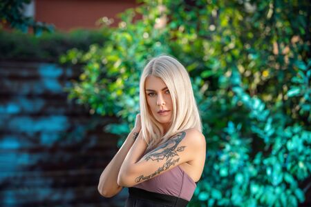 Beautiful fitness model girl posing wearing sport clothes.の写真素材