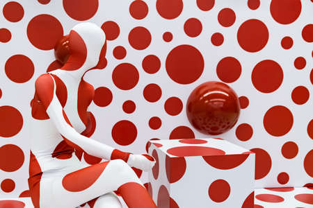 Dummy installed to display product in the shop windの写真素材