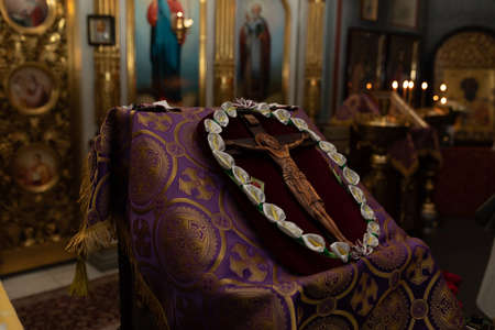 Church interior, small altar with sculpture of Jesus Christ