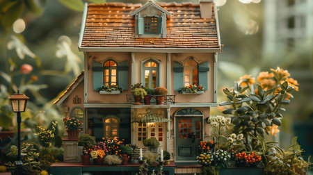 Light Doll house interior miniature. handmade vintage dollhousesの素材