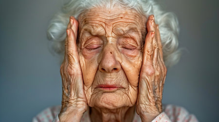 Portrait of despair, portrait of an old woman in depressionの素材