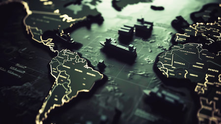 Global business supply import export premise and container cargo ship transit conceptの素材