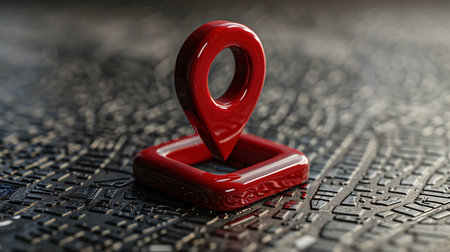 Locator mark on map and location pin or GPS navigation icon.の素材