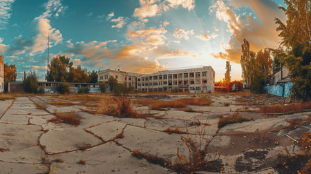 Industrial area, construction site with rusty metal packaging, high resolutionの素材