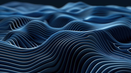 Abstract Topographic Wave Grid with Clean Curvature Flow backgroundの素材