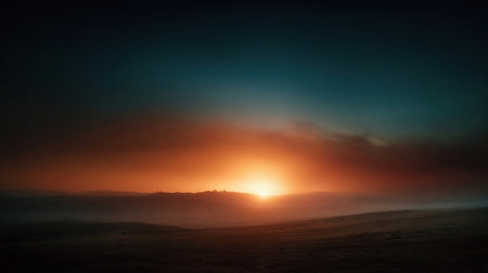 beautiful nature background with mystical sunsetの素材