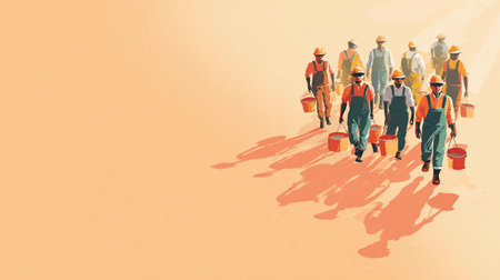 happy Labor day or international workers day. labor day and may day celebration design.の素材