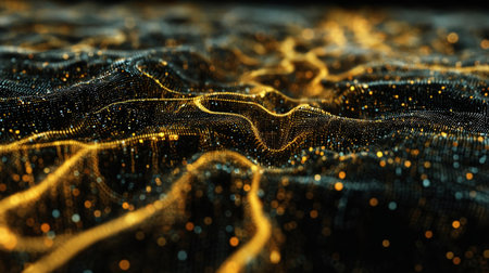 Neural Network Big Data Flow Visualization, Binary Code Matrix, AI Machine Learning Abstract Background, Quantum Computing, Cyber Security, Futuristic Technology Artificial Intelligence Digital Gridの素材