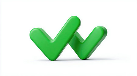 efficient production icon like green linear gear. green check mark symbols. success, start, improvement, validation, confirmation. check mark on white screenの素材