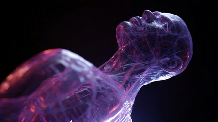 Transparent Human body scan rotation futuristic holographic 3dの素材