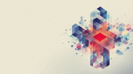 Abstract geometric medical cross shape medicine and science concept backgroundの素材