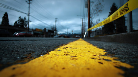 Black and yellow diagonal line striped. Caution yellow warning lines - Caution tapeの素材