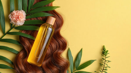 Repair damaged hair, Healthy hair concept. Oil Vitamin serum, Nourish hair, shampooの素材