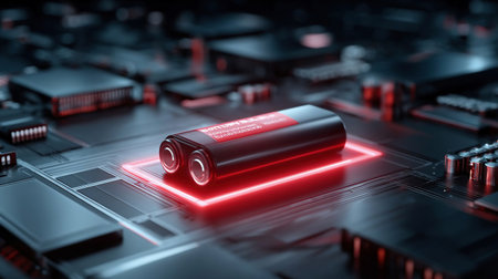 Battery technology background. Electric fast charge technology concept. power reserve conceptsの素材