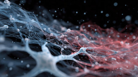 Neural network, Artificial intelligence, Big data, Data stream, ideal for technology and science concepts.の素材