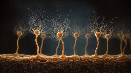 Hair follicle with an effect on the root hairs of smaller molecules later, thinning and destructionの素材