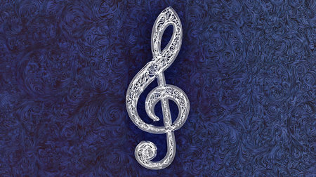 Treble clef and music sheet, diagonal image formation. treble clef backgroundの素材