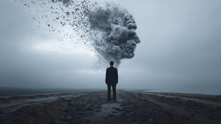 Surreal conceptual image featuring. Human Imagination Conceptual Imageの素材