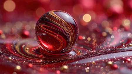 round drops of serum gel texture cosmetic products. Liquid red ballの素材