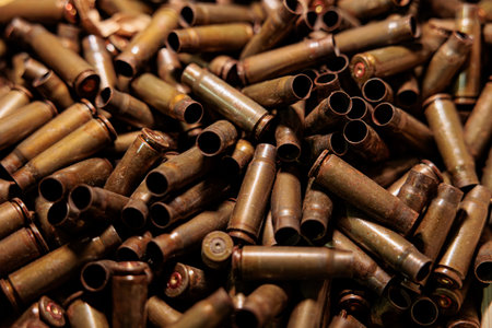 a lot of cartridges from a machine gun background