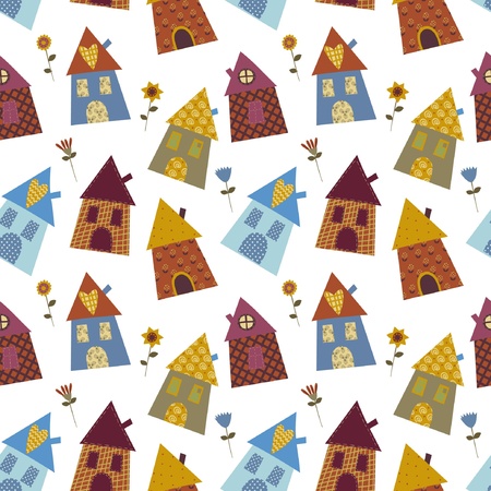 house multicolour pattern のイラスト素材
