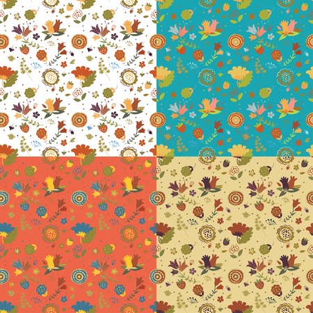 four flower patternのイラスト素材