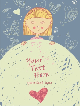 cute greeting  card のイラスト素材