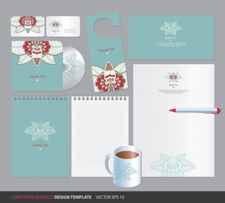 floral background  business Identityのイラスト素材