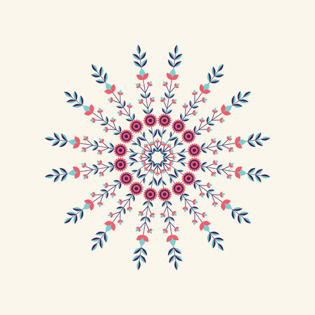 abstract Round floral ornamentのイラスト素材