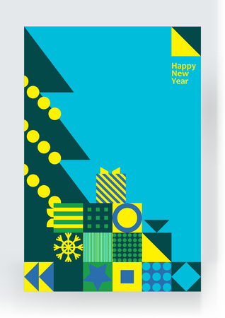 New Year Christmas greeting card, posterのイラスト素材