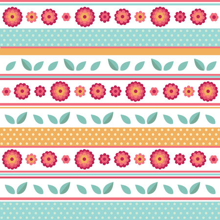 Pattern with bright flowersのイラスト素材
