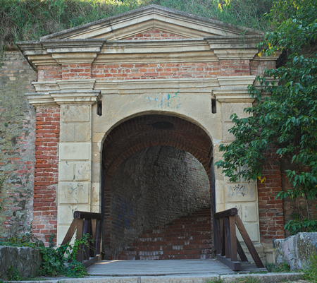 Gate on Petrovaradin fortress in Novi Sad, Serbiaのeditorial素材