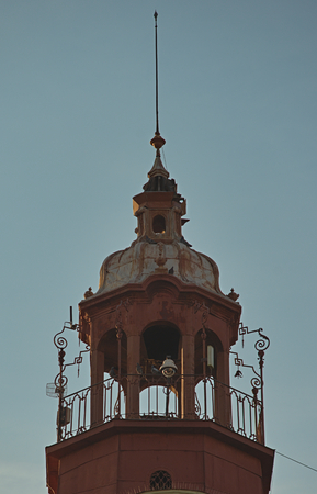 Tower with open balcony on top of baroque buildingの写真素材