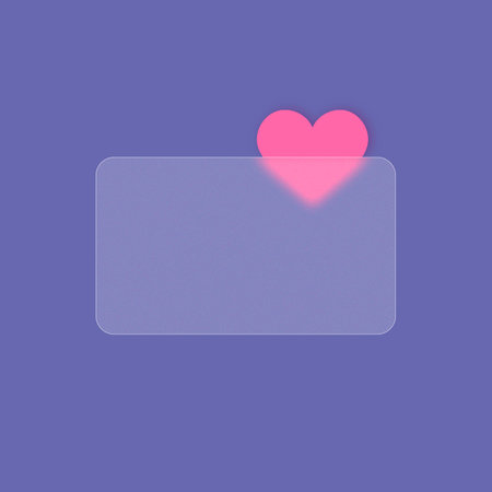 Valentine's day greeting card with pink heart on violet background
